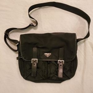 Auth Prada Vela Tessuto Messenger Shoulder